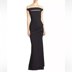 Chiara Boni La Petite Robe Melania Off-The-Shoulder Gown in Black